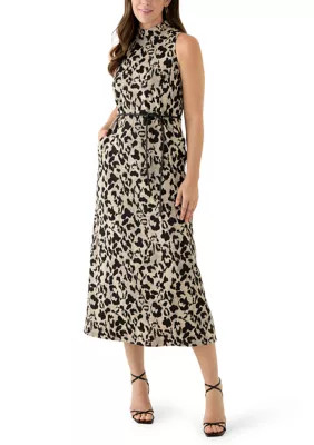 Anne Klein mock neck midi dress with belt