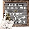 Rustic Wood Frame Gray Felt Letter Board 10x10 inches. Pre-Cut White & Gold Letters, Symbols, Emo... | Amazon (US)