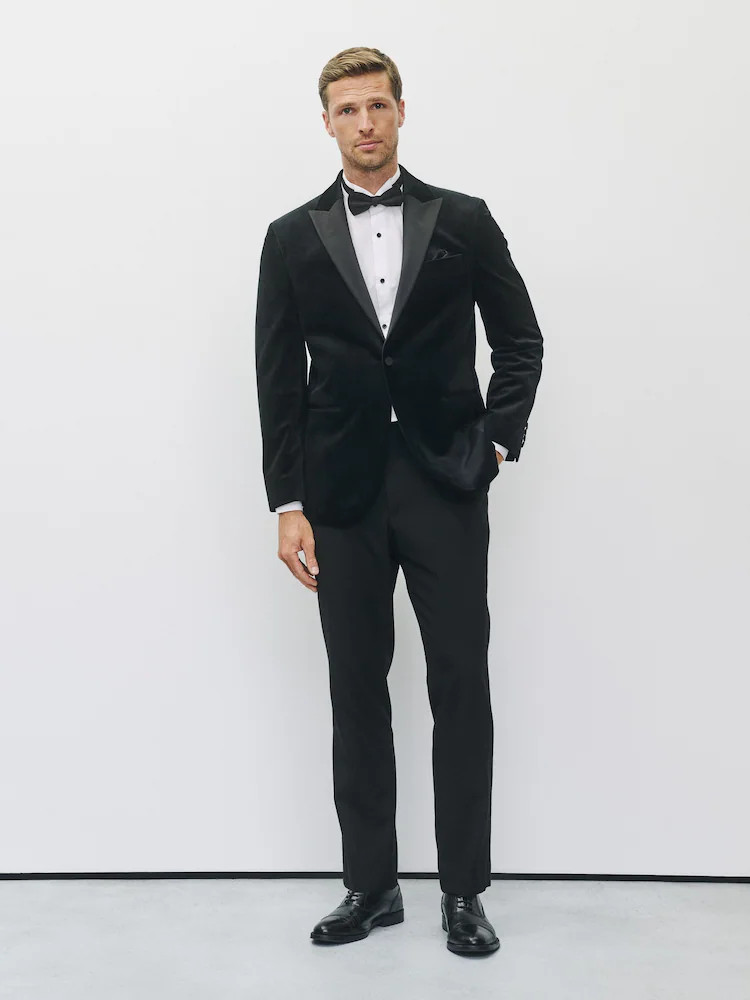 Black Regular Fit Velvet Blazer | Next US