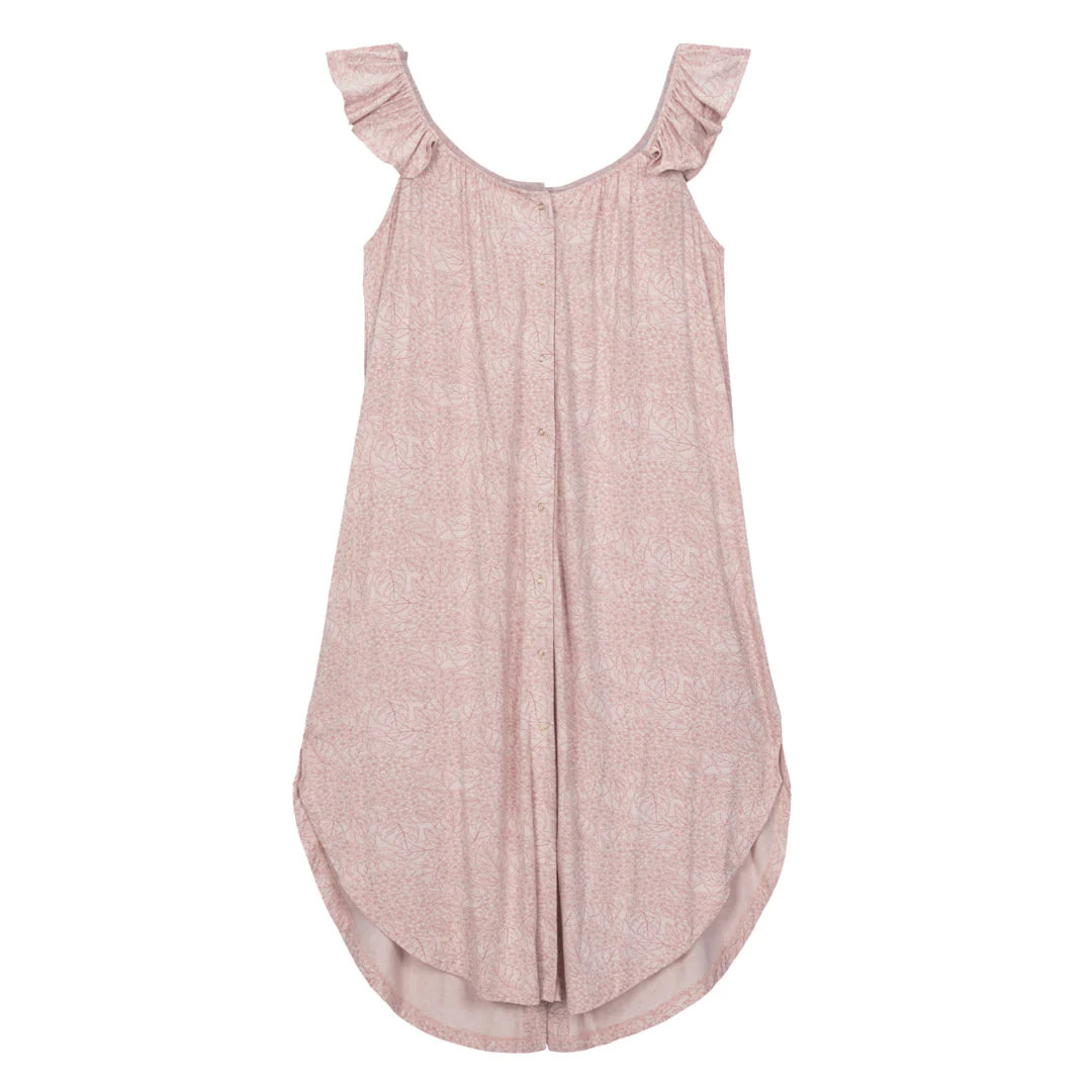 Ruffle Strap Labor & Delivery Gown | Pink Hydrangea | Kindred Bravely