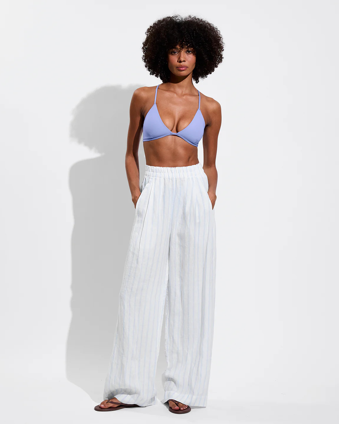 Coastal Pant - Classic Stripe: Stormy / Coconut | Left on Friday