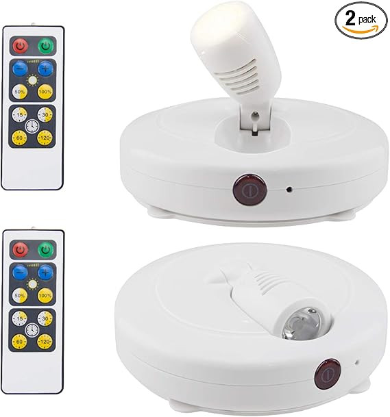 HONWELL Wireless LED Spotlights 2 Pack Accent Lights Puck Lights with 2 Remote, Indoor Closet/Pic... | Amazon (US)