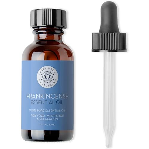 Pure Body Naturals Frankincense Essential Oil, 1 fl oz - Pure and Undiluted Therapeutic Grade - for Diffuser and Skin, Meditation and Yoga - Includes Glass Dropper | Amazon (US)