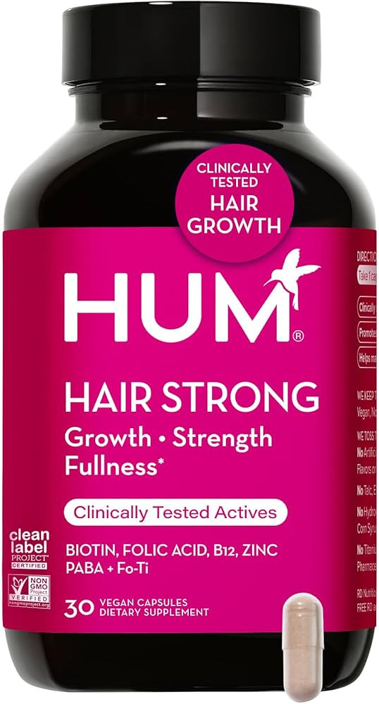 HUM Hair Strong - Hair Growth Vitamins with Biotin, Zinc, and Fo-Ti for Healthy Hair, Skin & Nail... | Amazon (US)