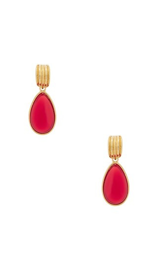 Hoop Tear Drop Earrings in Red | Revolve Clothing (Global)
