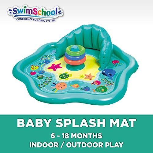 SwimSchool Splash Play Mat, Inflatable Kiddie Pool with Backrest for Babies & Toddlers, Includes ... | Amazon (US)