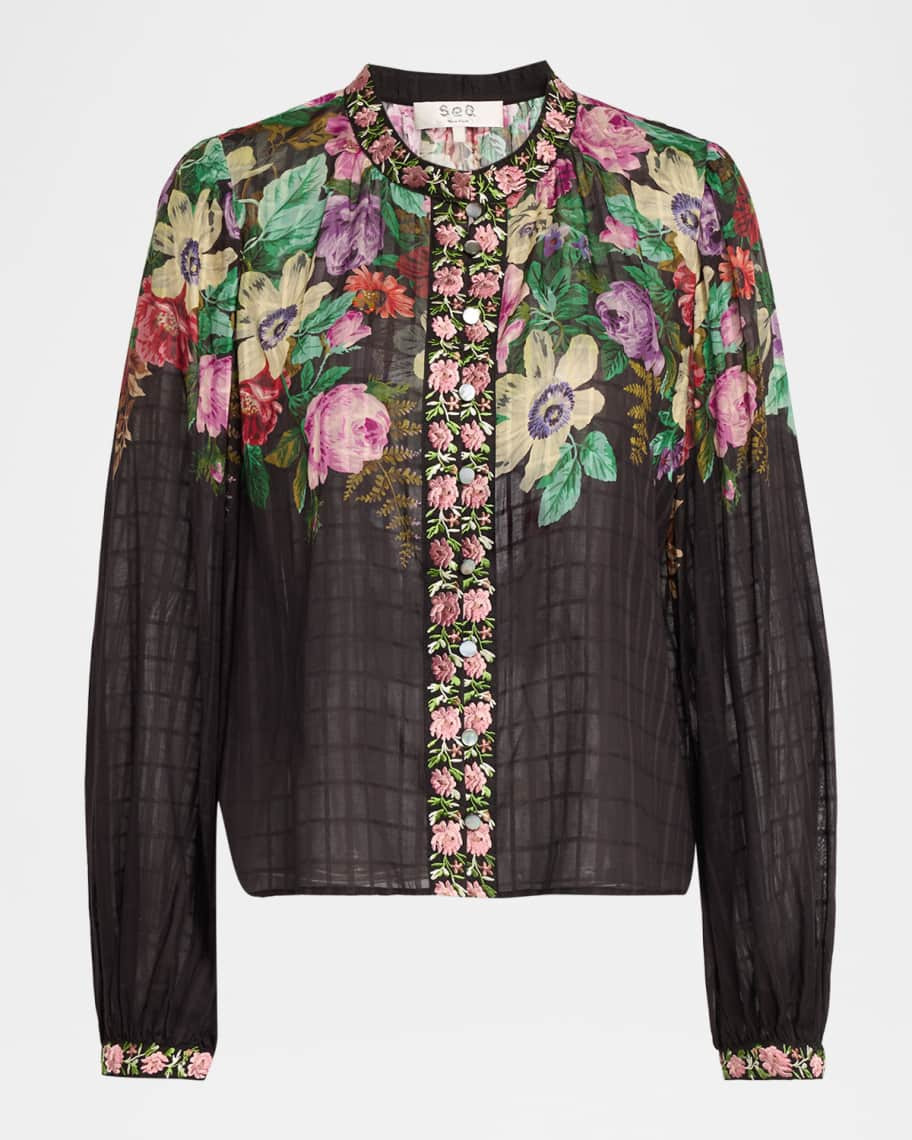 Viktoria Floral-Print Blouse | Neiman Marcus