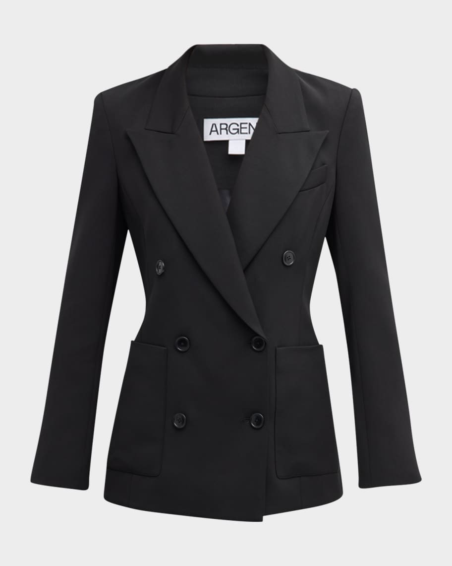 Chelsea Double-Breasted Stretch Crepe Blazer | Neiman Marcus