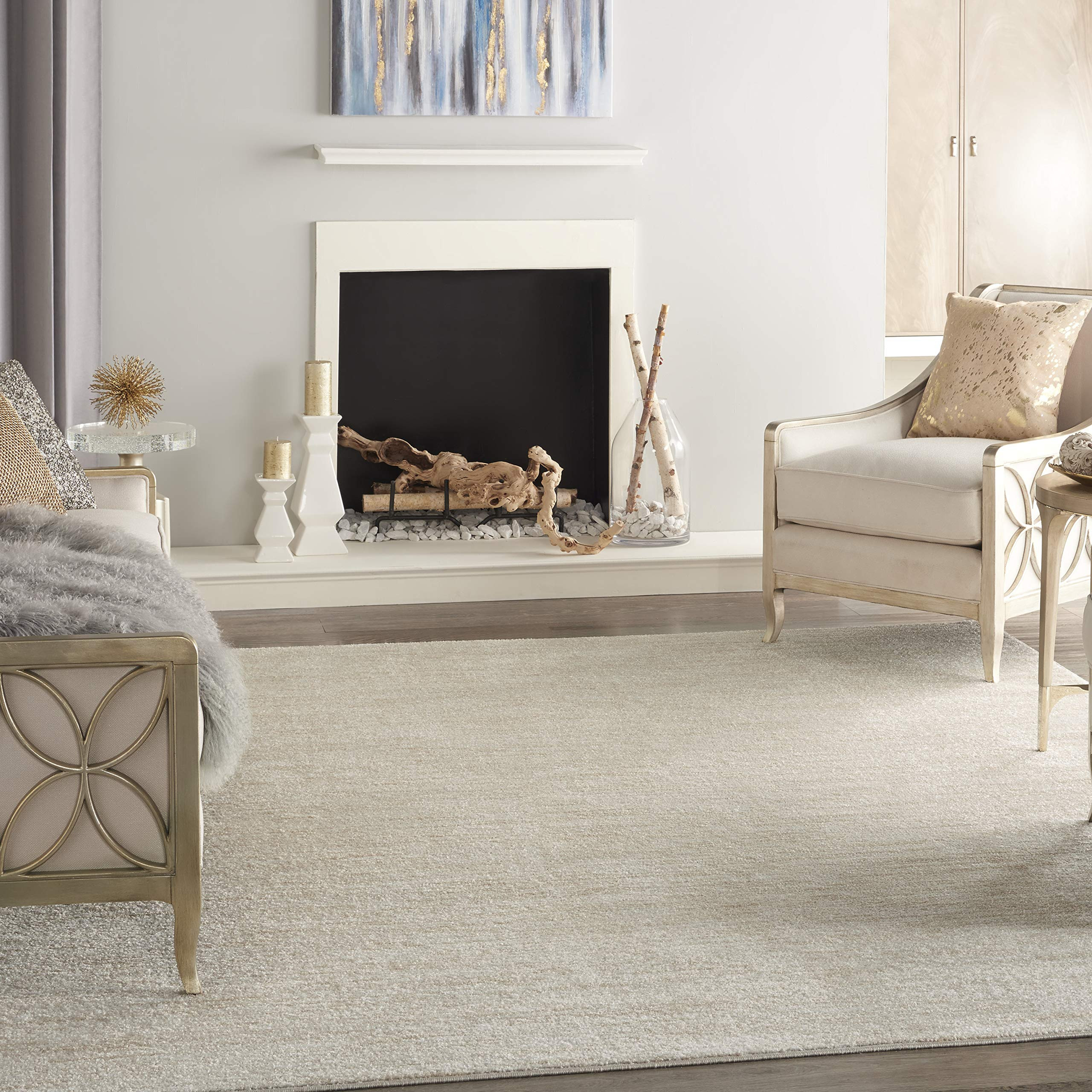 Nourison Essentials Indoor/Outdoor Ivory Beige 8' x 10' Area Rug, Easy Cleaning, Non Shedding, Be... | Amazon (US)