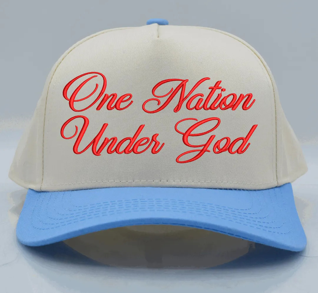One Nation Under God Hat. Trucker Hat, Two-tone A-frame Hat, Custom Embroidery - Etsy | Etsy (Global)