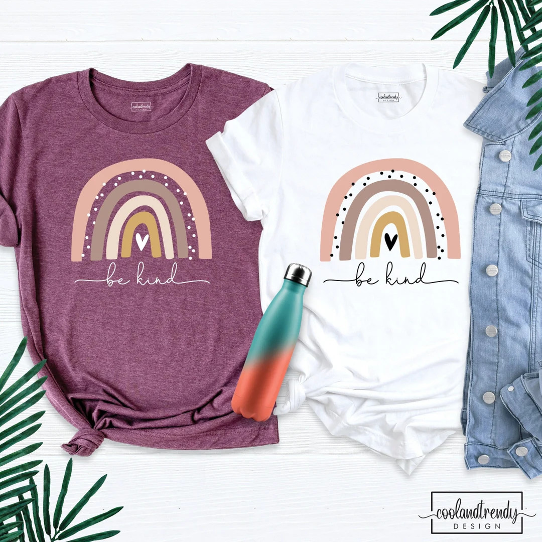 Be Kind Rainbow Shirt, Kindness Shirt, Teacher Gift Shirt, Motivational Shirt, Be Kind Shirt, Pos... | Etsy (US)