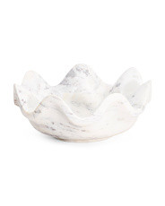 12in Polished Marble Lotus Bowl | TJ Maxx