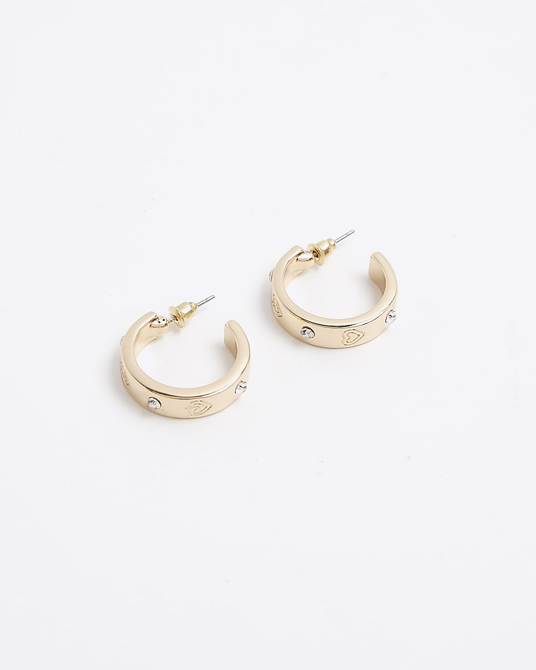 Gold heart hoop earrings | River Island (UK & IE)