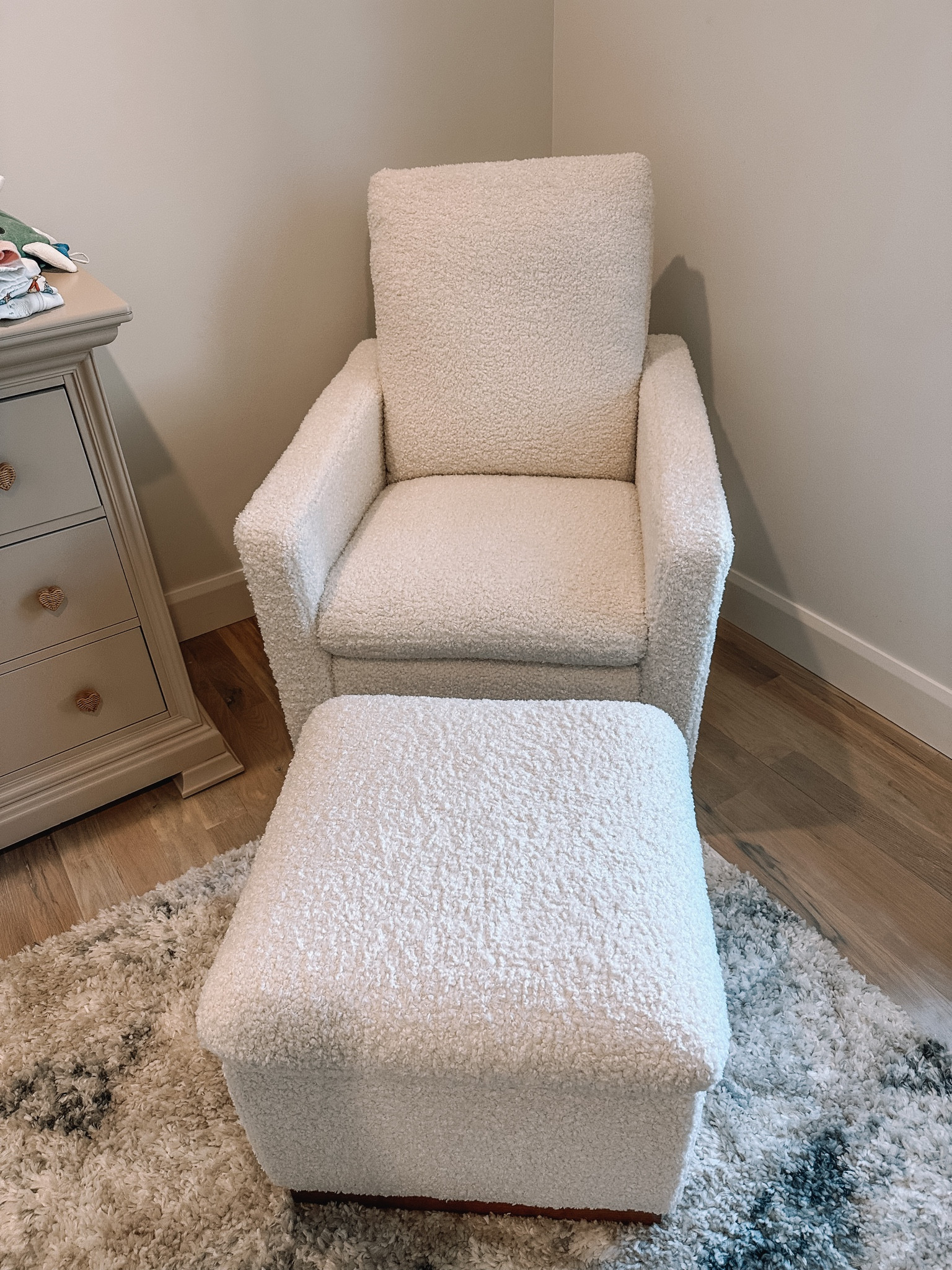 Nursery glider, nursery chair, faux fur chair, teddy chair, faux shearling chair, nursery decor 

#LTKbaby #LTKhome #LTKbump