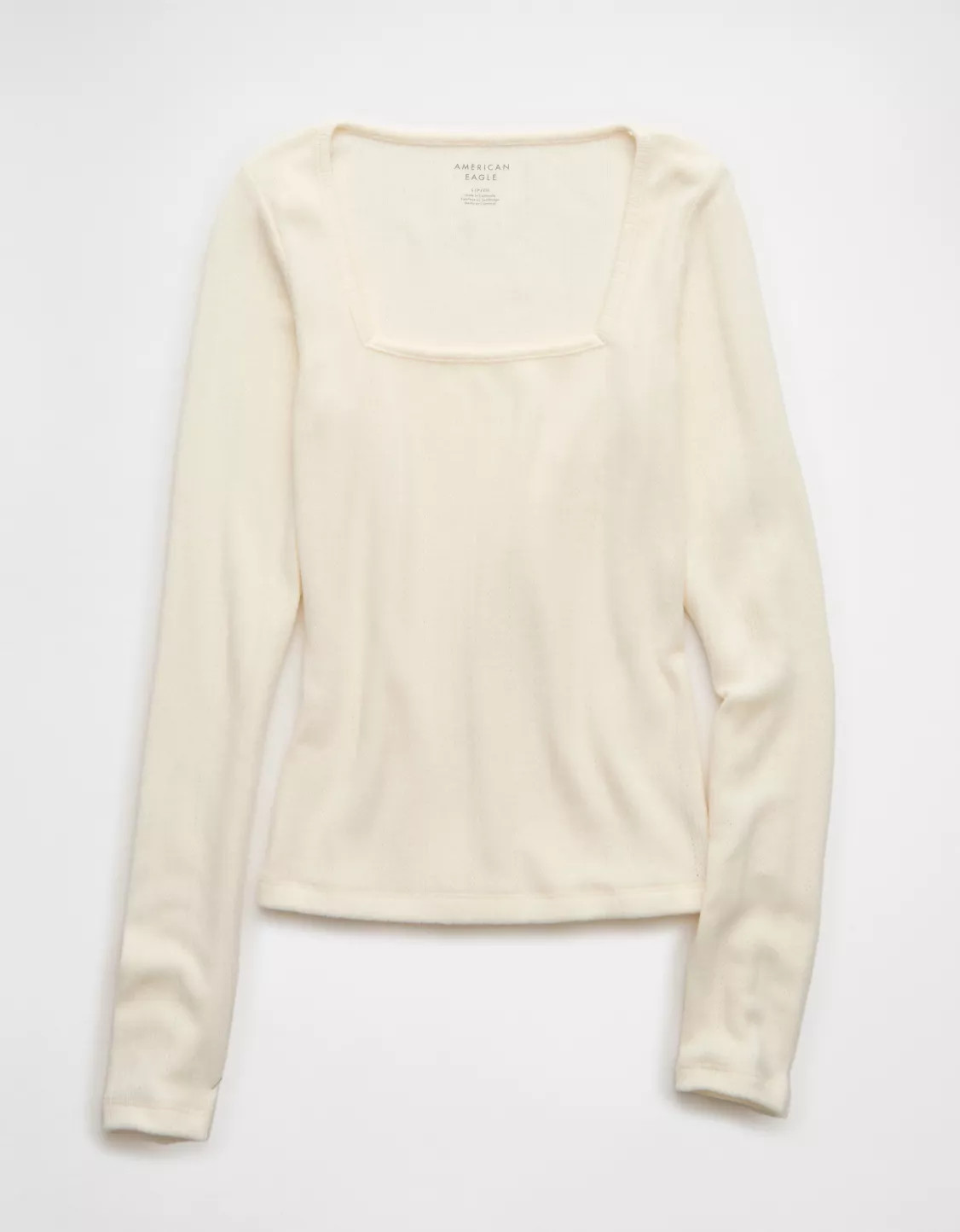 AE Long Sleeve Square Neck T-Shirt | American Eagle Outfitters (US & CA)