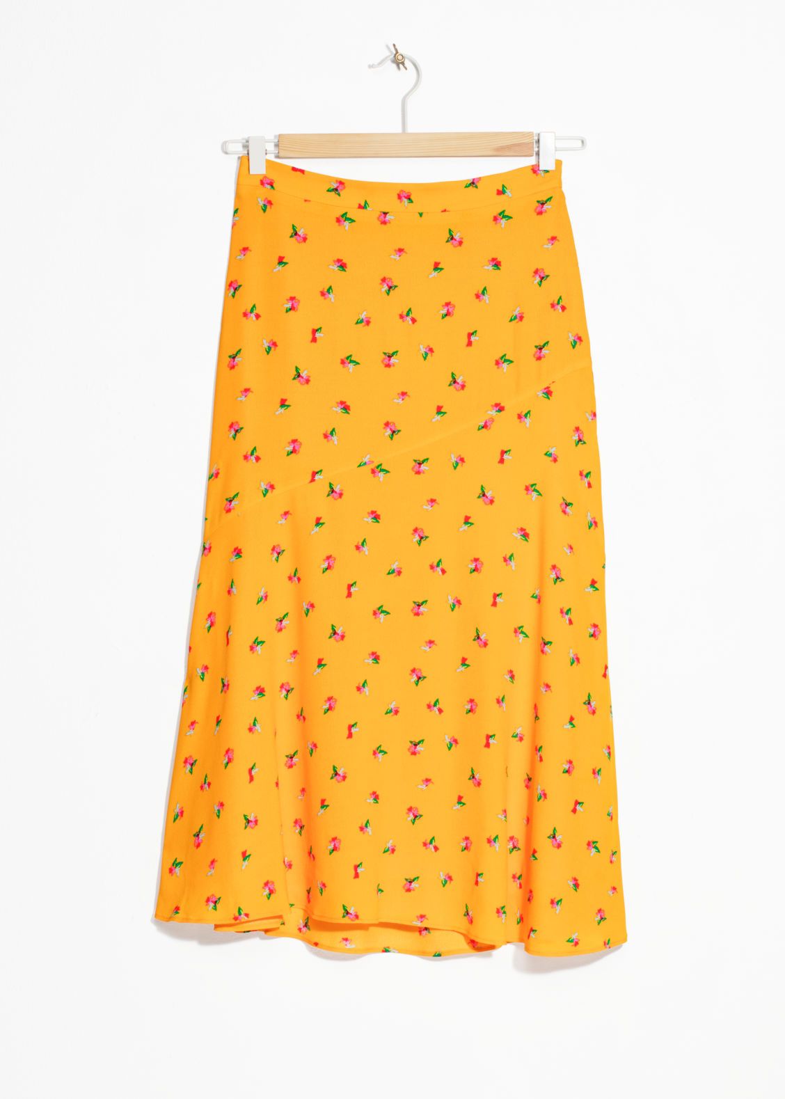 Asymmetrical Floral Midi Skirt - Yellow | & Other Stories (EU + UK)