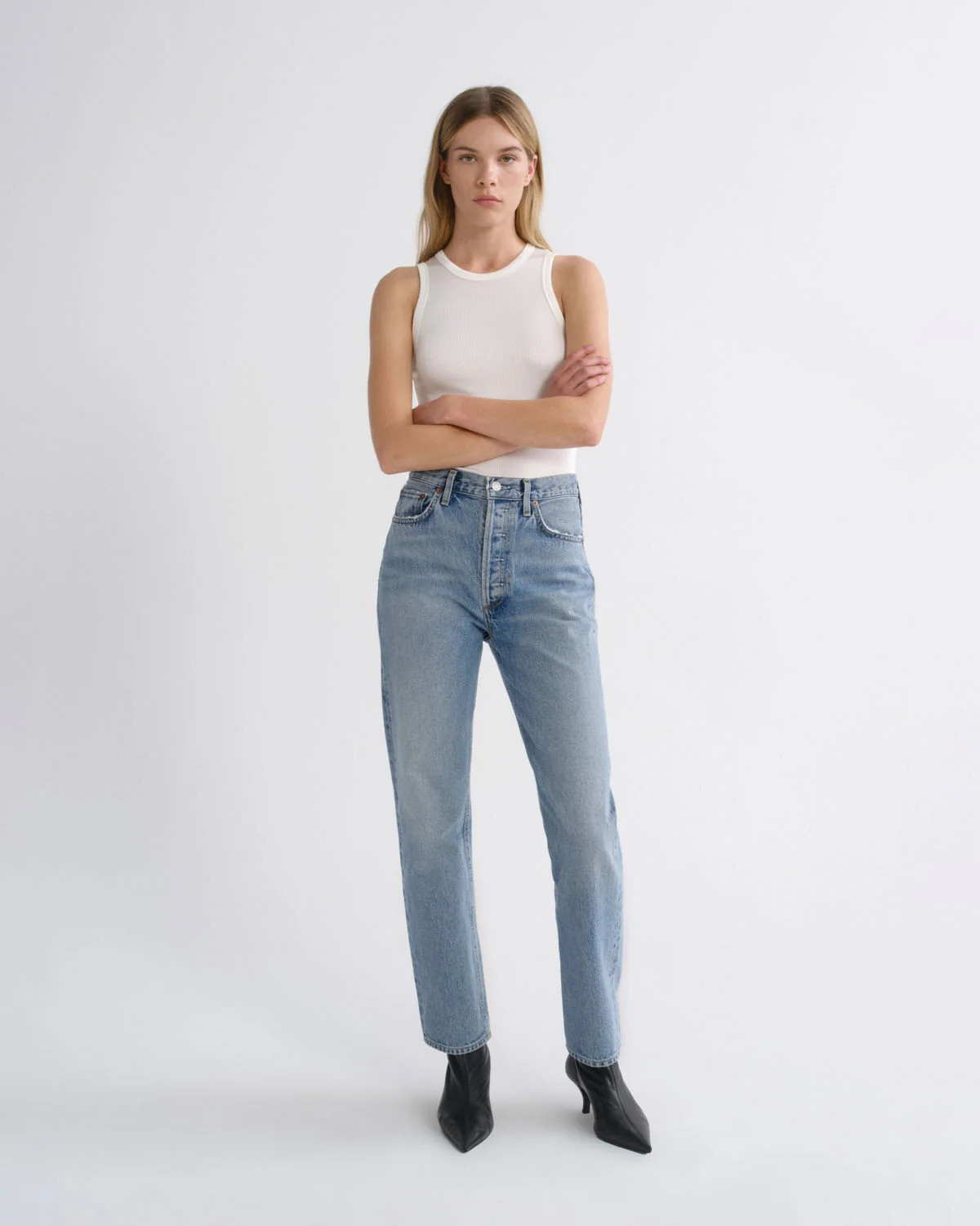 90's Pinch Waist High Rise Straight in Stage | AGOLDE
