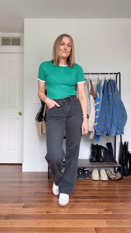 Spring outfit. Spring outfit idea. Summer outfit. Summer outfit idea. T-shirt. Baggy jeans. Sneakers. Casual outfit idea. Casual outfit. Mom outfit.

#LTKfindsunder100 #LTKfindsunder50 #LTKSeasonal
