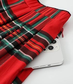 Amazon.com: Taydey A-Line Pleated Vintage Skirts for Women (S, Y-Red Plaid) : Clothing, Shoes & Jewe | Amazon (US)