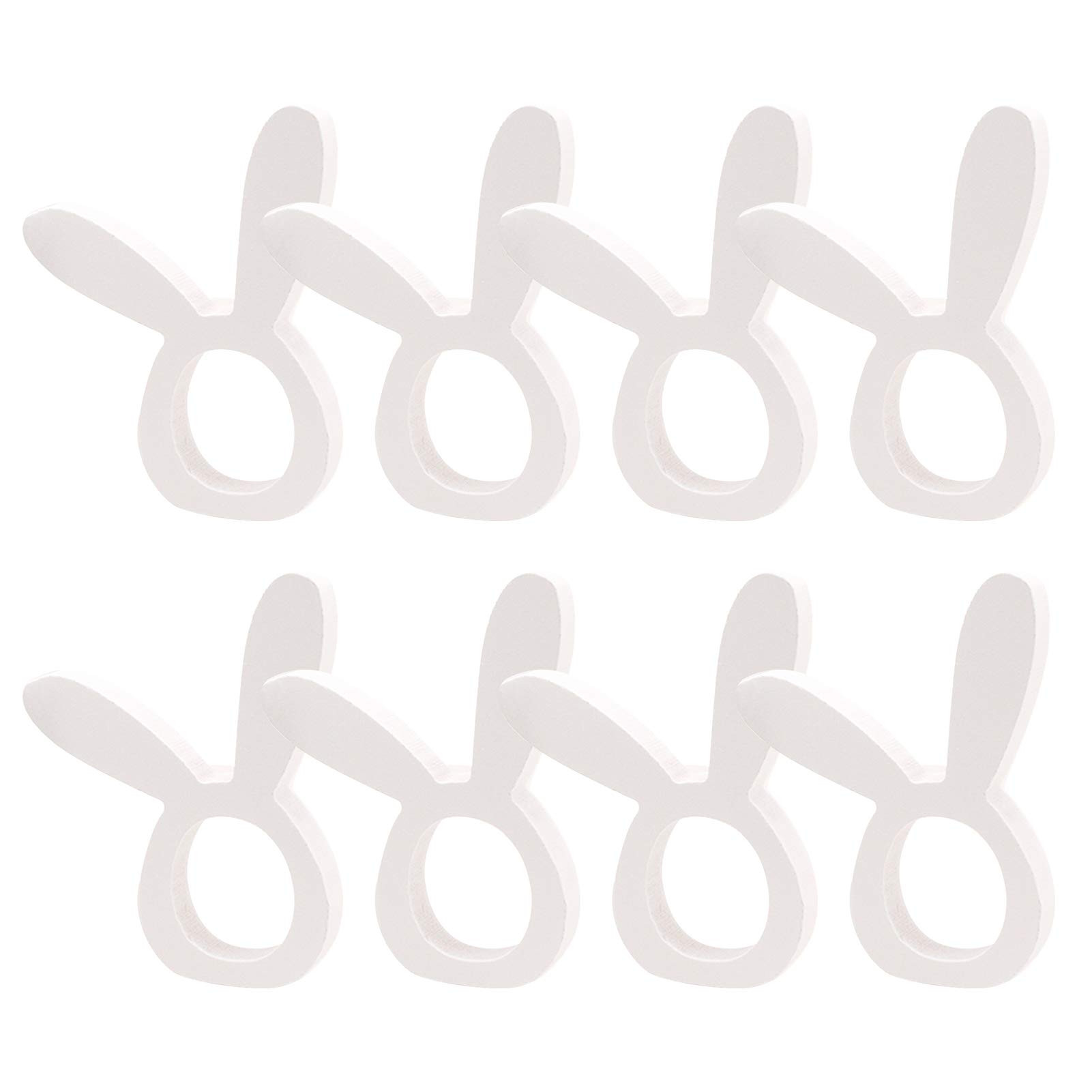 Cieovo 8 Pieces Bunny Napkin Rings Wooden Easter Rabbit Ear Napkin Rings Easter Dinner Napkin Rin... | Amazon (US)