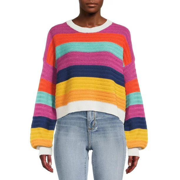 Dreamers by Debut Women's Rainbow Pullover Sweater | Walmart (US)