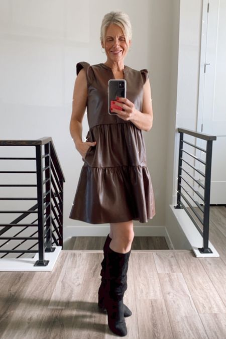 Obsessed with this faux leather dress from Evereve!! One of my faves for winter. The color!

#LTKCyberweek #LTKHoliday #LTKSeasonal