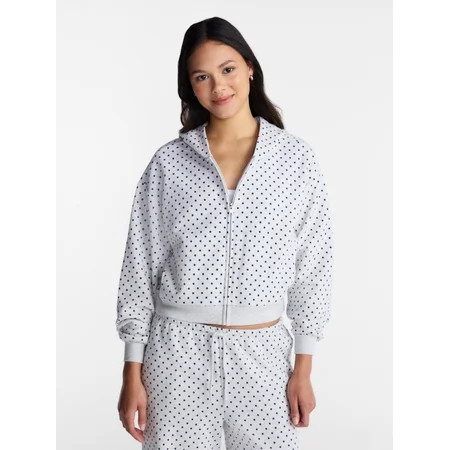 No Boundaries Boxy Zip Up Hoodie, Women's XXS-XXL | Walmart (US)