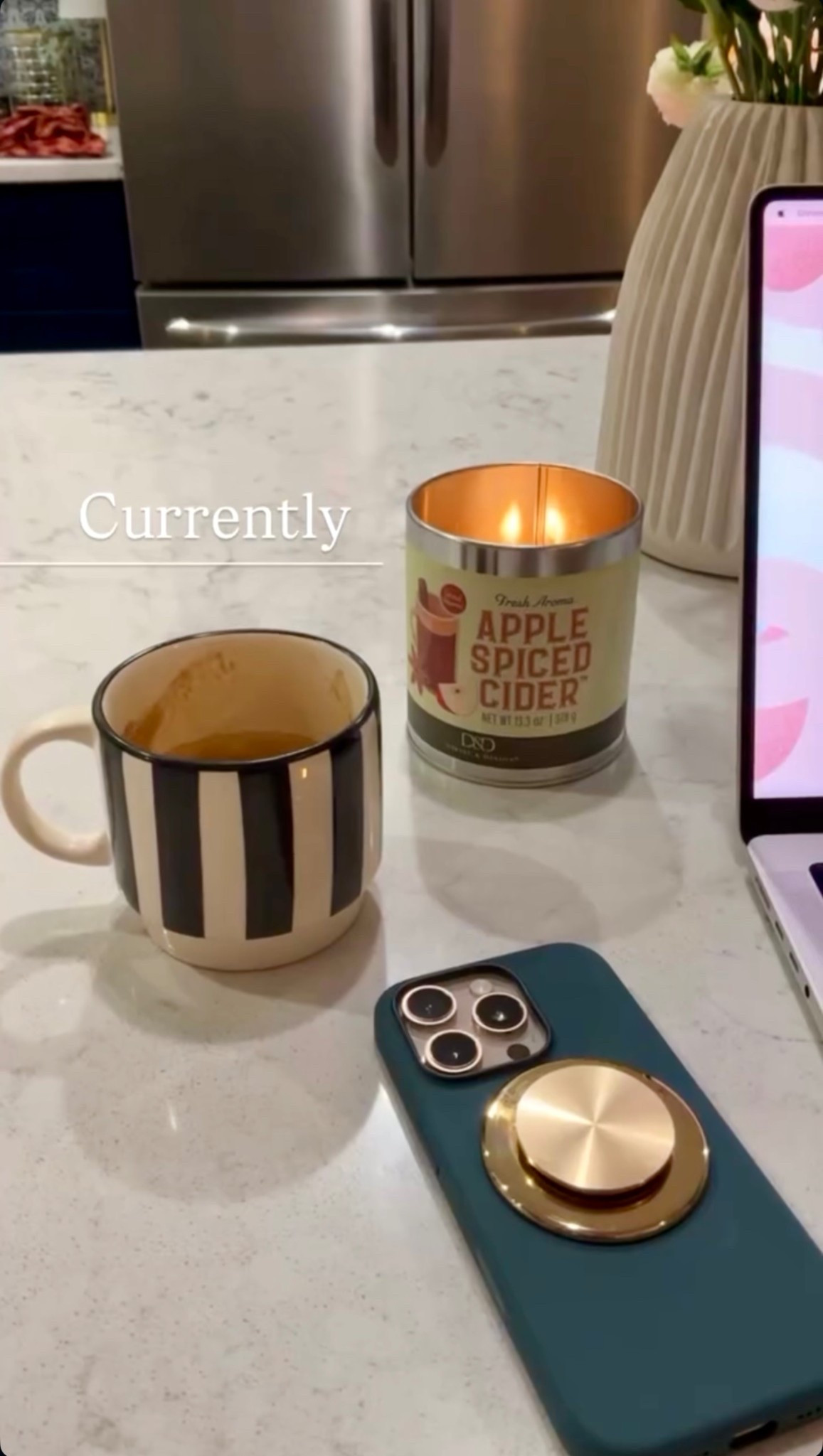 Currently ☕️✨
Working, sipping coffee, and lighting my favorite apple spiced cider candle. 

#LTKHome #LTKSeasonal #LTKdayinmylife
