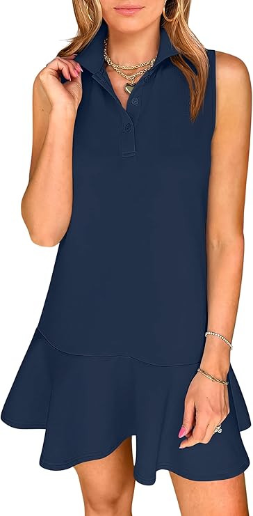 ANRABESS Womens Summer Mini Dresses Polo Sleeveless Shift Short Dress Tennis Golf Athletic Casual... | Amazon (US)