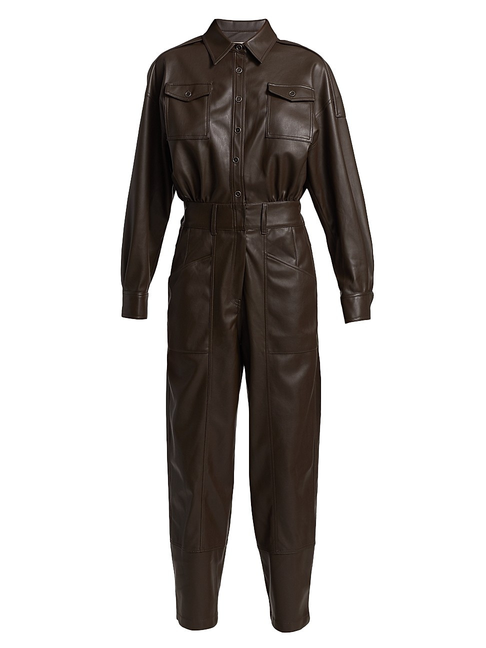 LVIR Back-Banding Garage Faux Leather Jumpsuit | Saks Fifth Avenue