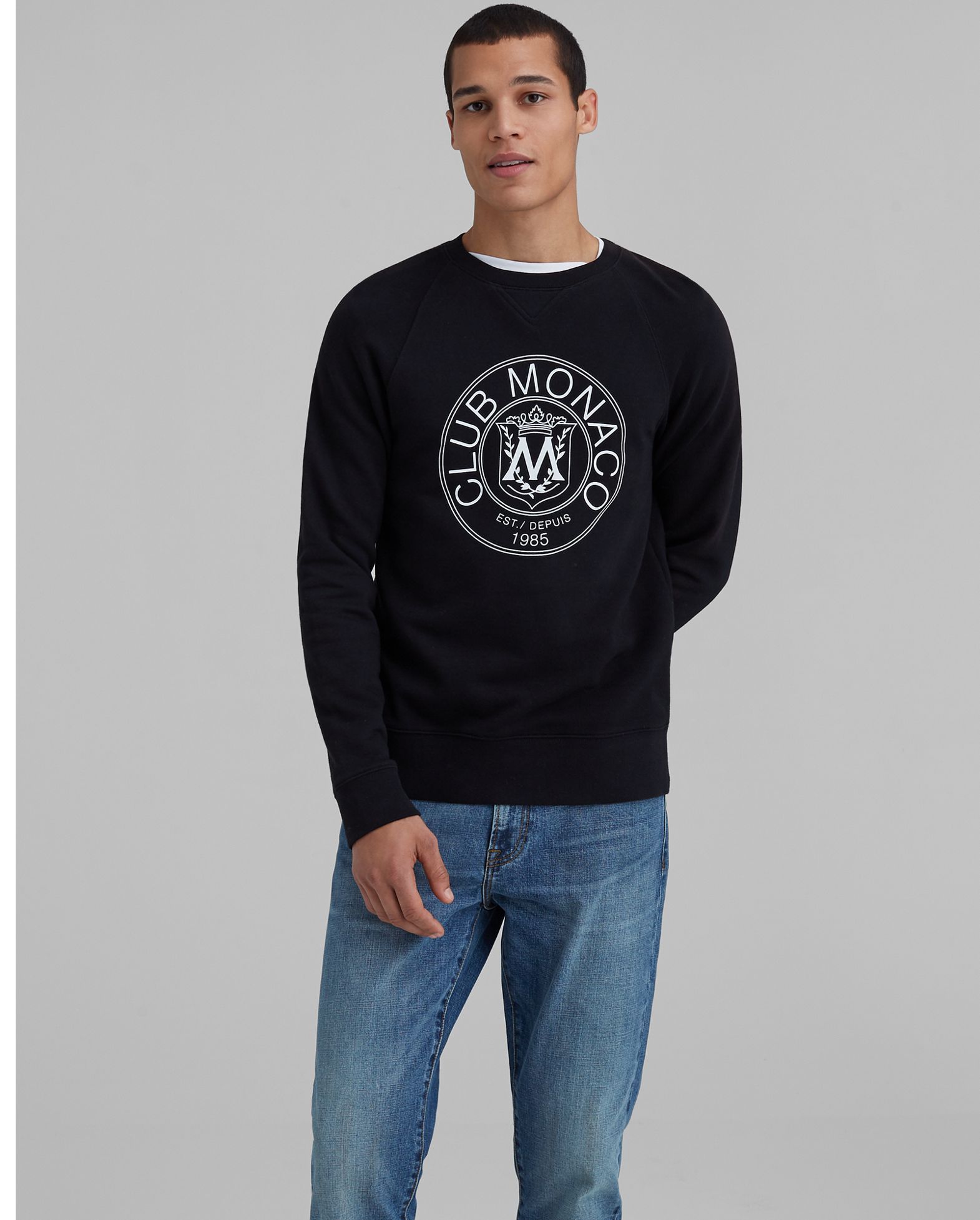 Garment-Dyed Crest Sweatshirt | Club Monaco (Global)