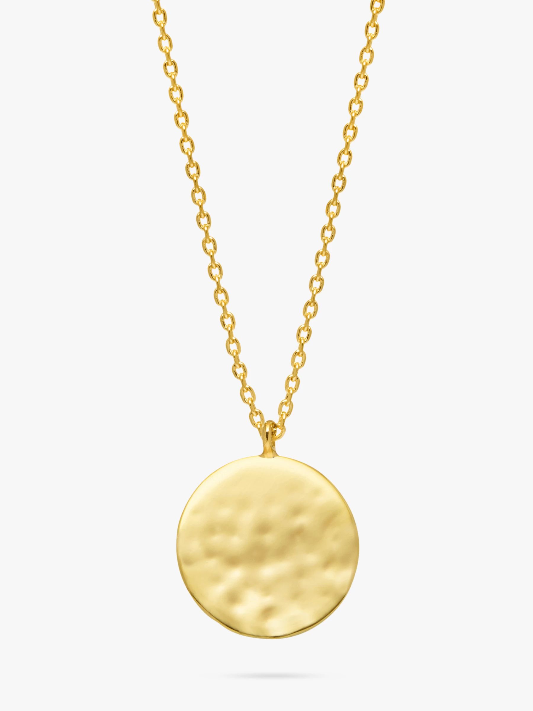 Estella Bartlett Hammered Disc Pendant Necklace, Gold | John Lewis (UK)