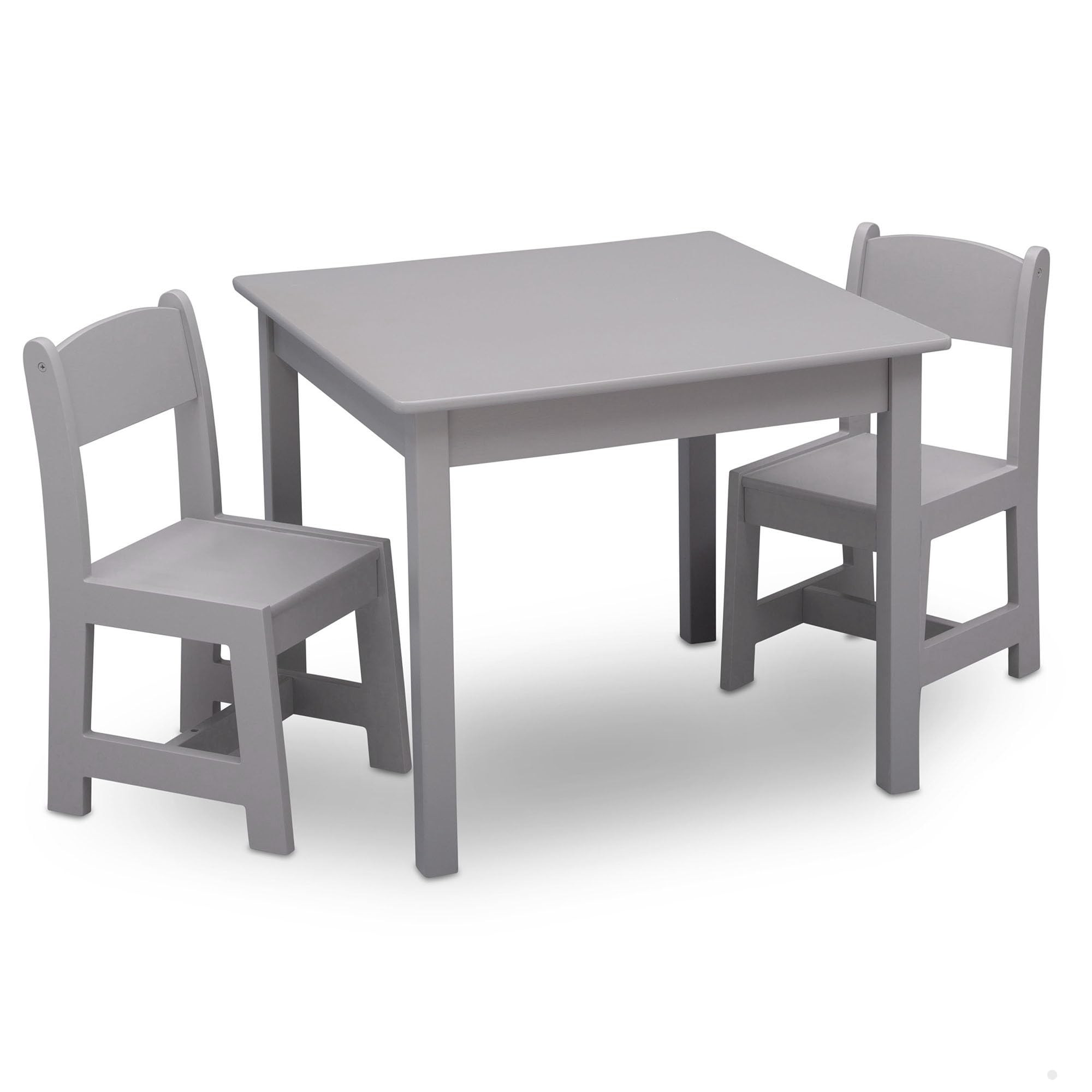 Delta Children MySize Kids Wood Table and Chair Set (2 Chairs Included) - Ideal for Arts & Crafts, Snack Time & More - Greenguard Gold Certified, Grey, 3 Piece Set | Amazon (US)