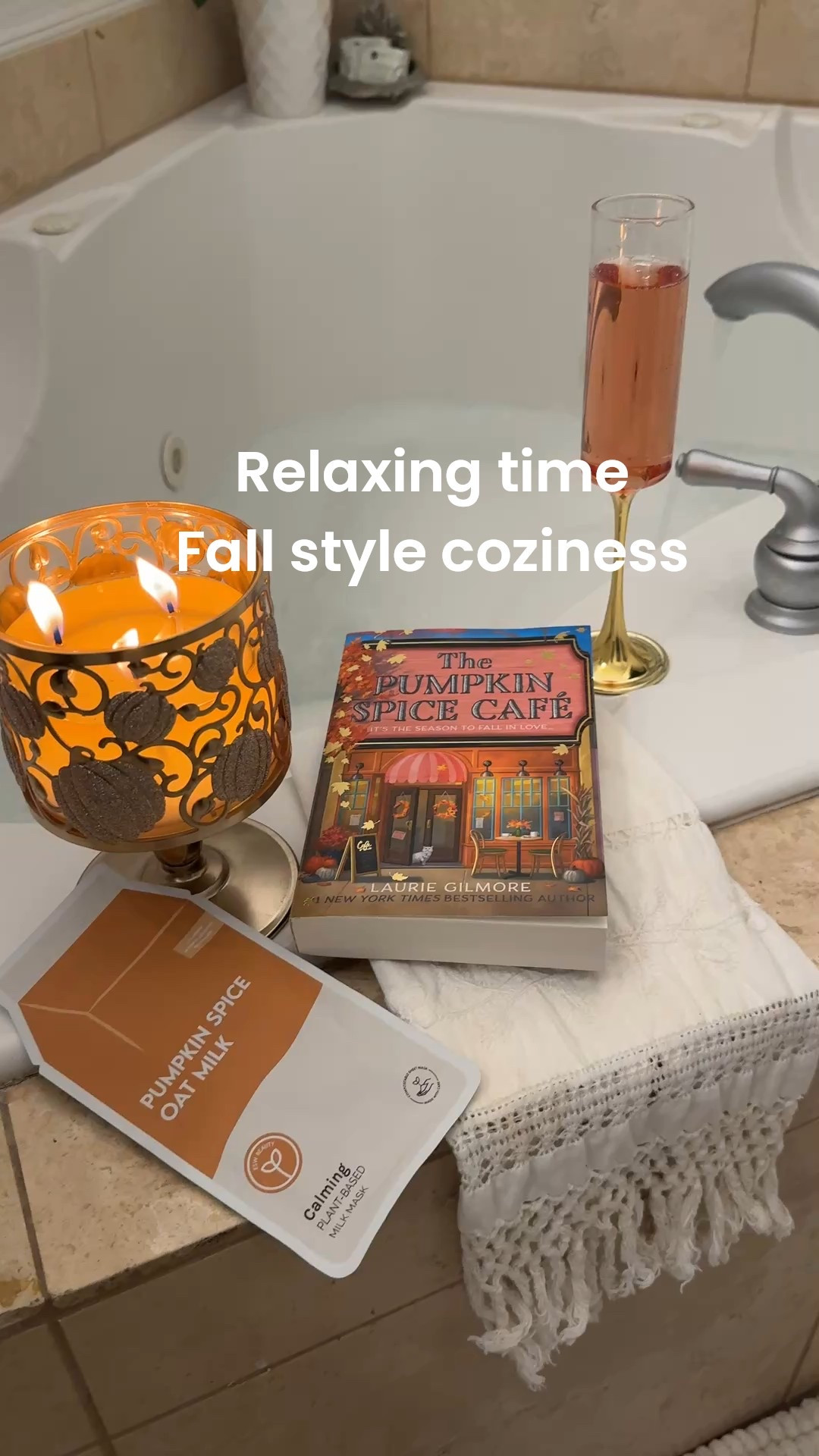 Fall coziness🍂🤎🍁

Nothing like a good soak in a  bath 🛀🏻 

A few fall favorites 

The pumpkin spice Cafe 
Book 
“It’s the season to Fall in Love”
By Laurie Gilmore 
Best selling artist and this is part of a series

Pumpkin spice oat milk mask

Leaves candle by Bath & Body
And a cute candle holder

Lillian Wish bubbles bath

Epson magnesium salt soak to help your muscles & sleep 

Champagne flute with gold base

Towel warmer (next post)


#LTKBeauty #LTKHome #LTKSeasonal