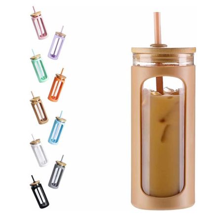 Kodrine 20oz Glass Water Tumble with Straw and Lid,Bamboo Lids Water Bottle, Iced Coffee Cup Reusable, Wide Mouth Smoothie Cups, Straw Silicone Protective Sleeve BPA FREE-Amber

#LTKhome #LTKFitness #LTKxPrimeDay