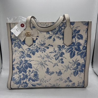 Gucci GG Canvas Herbarium Print Tote Medium Blue 13  | eBay | eBay US