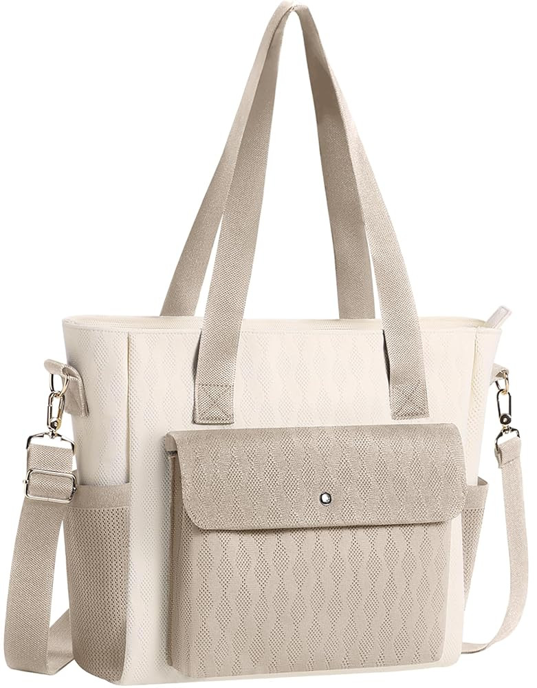 Tote Bag for Women Travel Tote Bag with Top Zipper Closure,Work Handle Bag for Daily, School,Nurs... | Amazon (US)