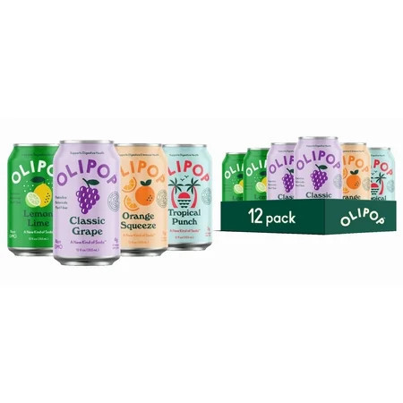 Olipop Fruity Fun Variety Pack, 12 fl oz, 12 Pack Cans | Walmart (US)