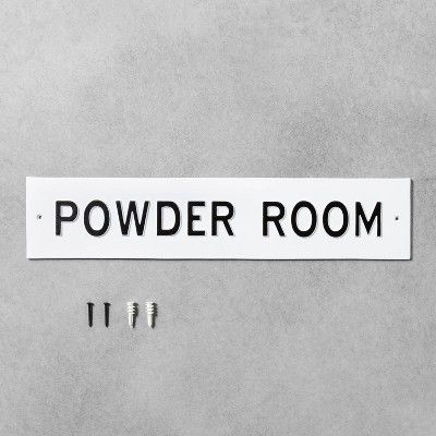 Large 'Powder Room' Wall Sign White/Black - Hearth & Hand™ with Magnolia | Target