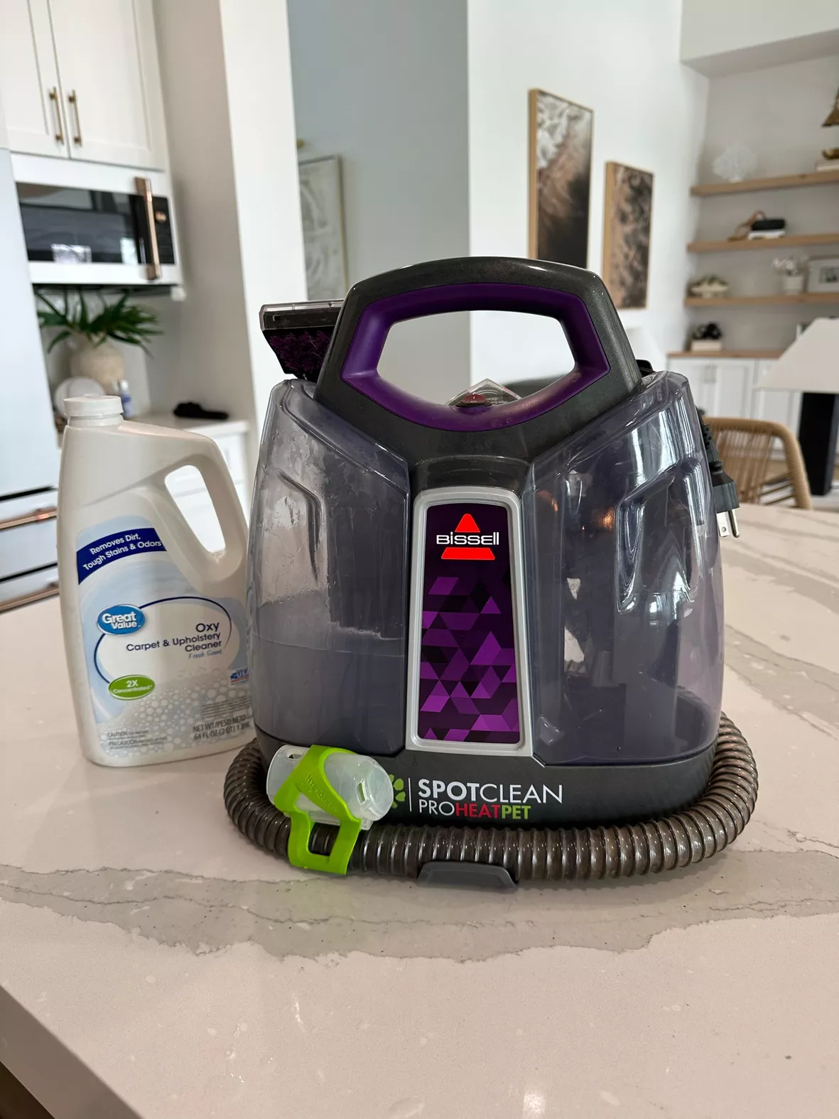 I am obsessed with our Bissell SpotClean ProHeat Pet Portable Carpet C