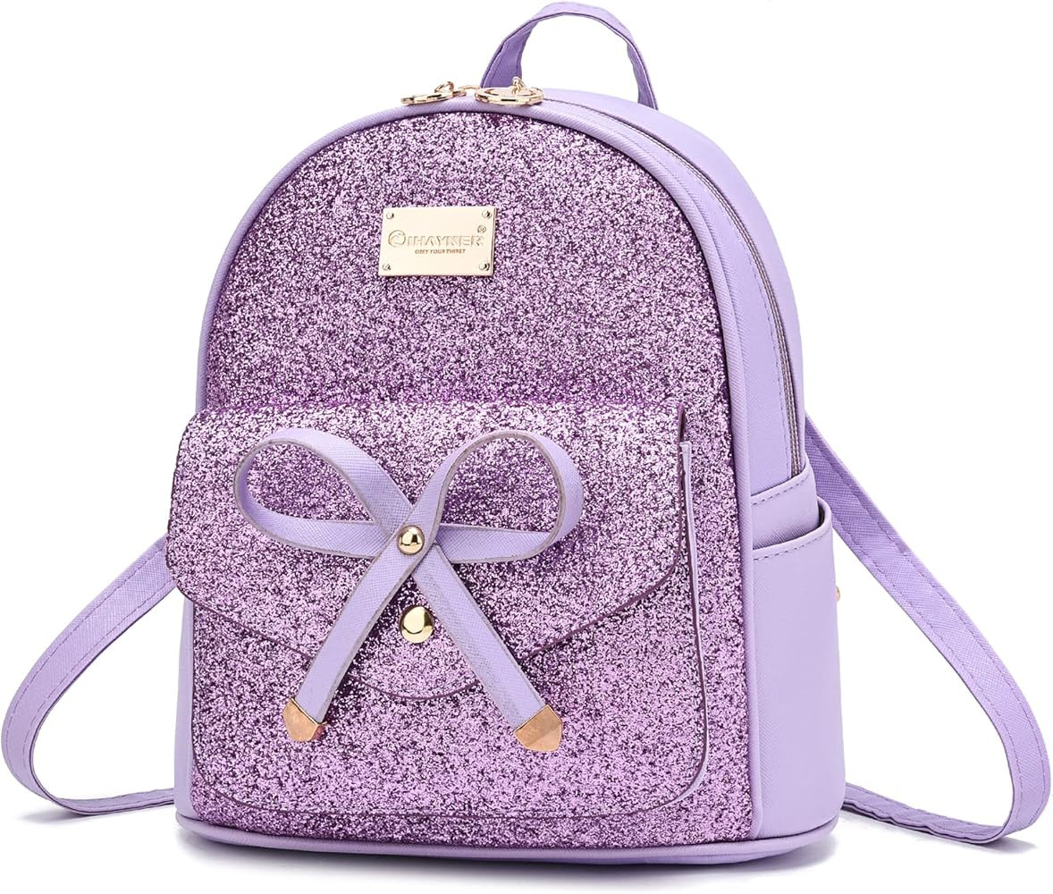 I IHAYNER Girls Bowknot Cute Leather Backpack Mini Backpack Purse for Women | Amazon (US)
