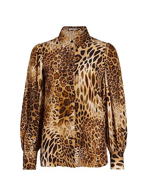 Animal Print Balloon-Sleeve Blouse | Saks Fifth Avenue