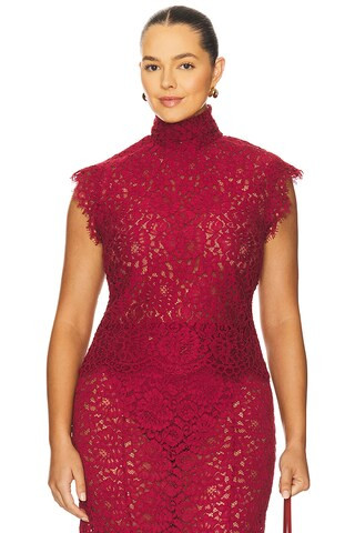 by Marianna Zelie Top in Burgundy | Revolve Clothing (Global)