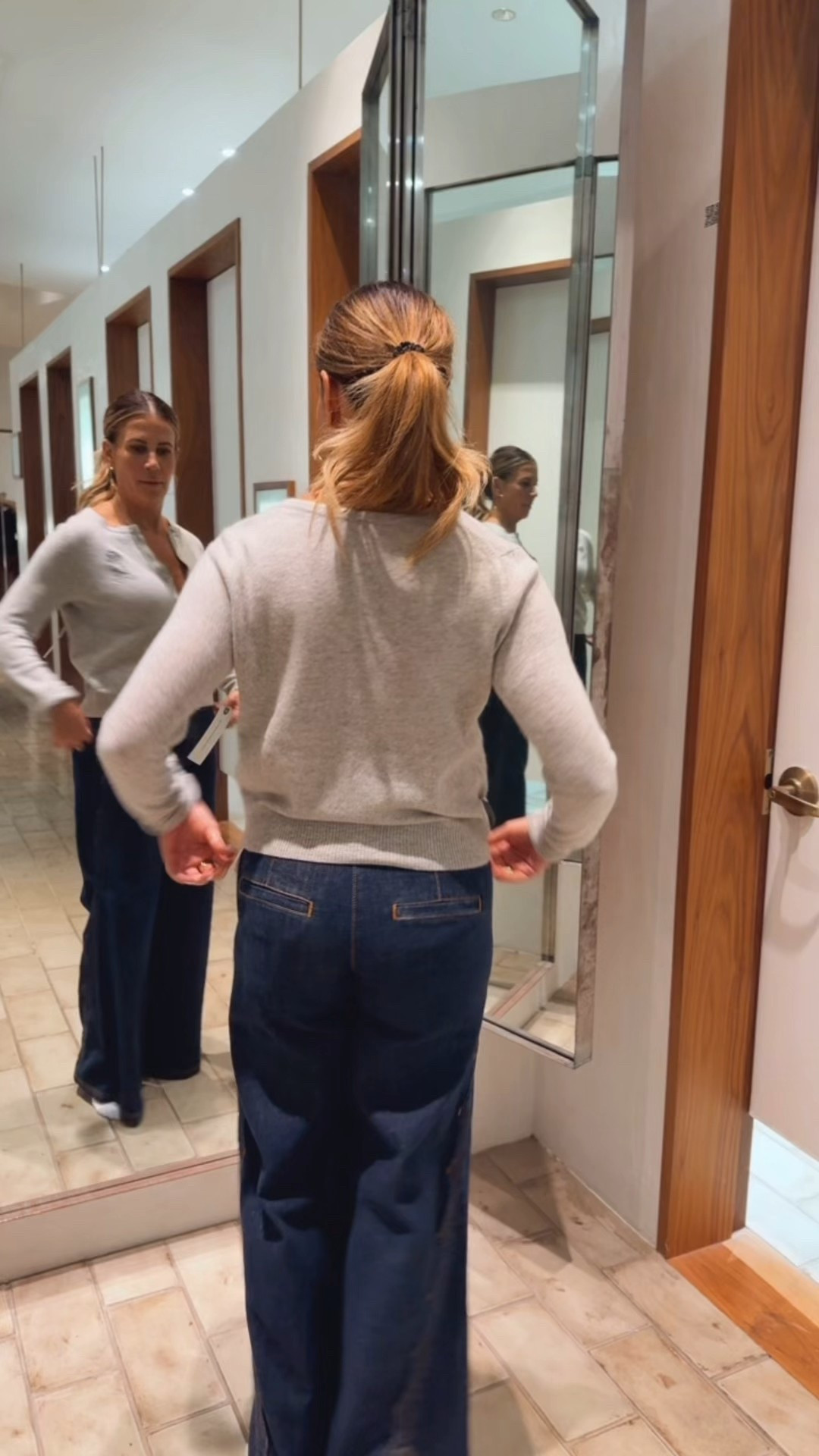 Such fun jean trousers! They run big, size down one. The sweater is small tho, size up  

#LTKOver40 #LTKootd #LTKHoliday