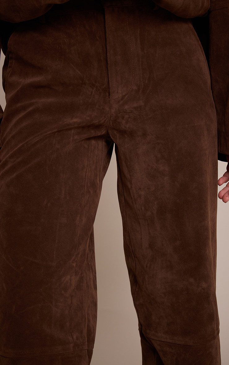 Dark Brown  Suede Straight Leg Pants | Pretty Little Thing (Australia & New Zealand)