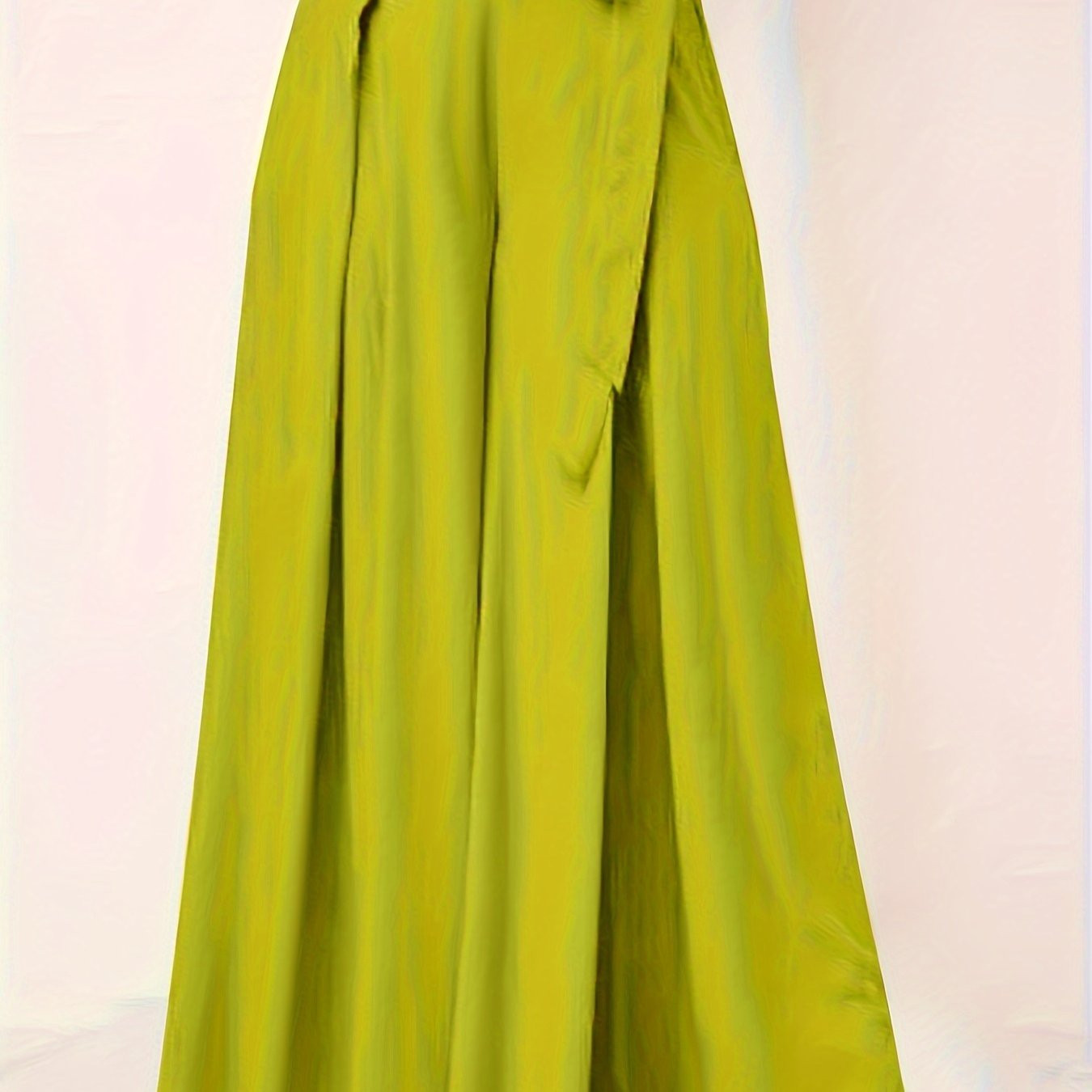 Solid Tie Front Wide Leg Pants Casual High Waist Flowy Pants - Temu | Temu Affiliate Program