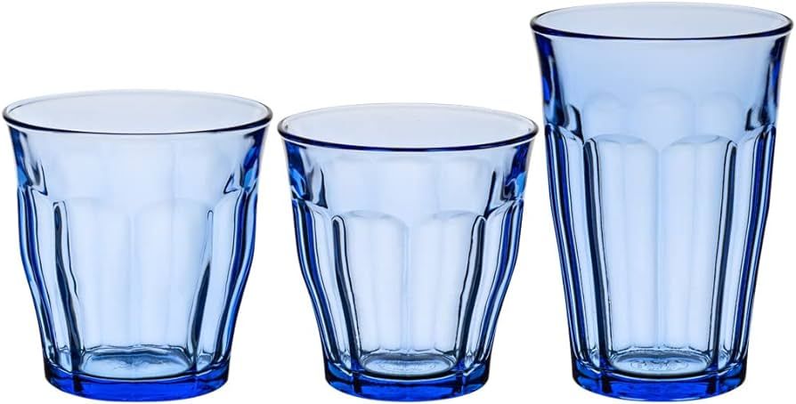 Duralex Made In France Picardie 18-Piece Glass Tumbler Drinking Set, Marine Blue. Set includes:(6... | Amazon (US)