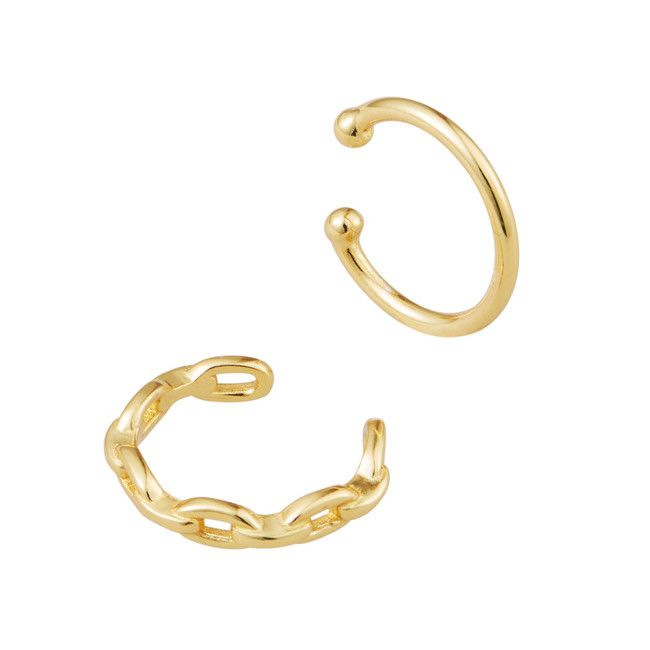 Gold Cable Ear Cuff Set | Nickel and Suede