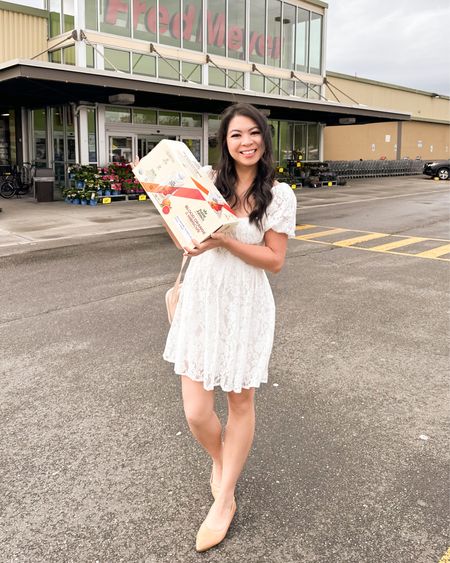 White lace dress and Poppy Pointed Toe Flat! This dress is just under $100! Would be so cute for bachelorette or bridal shower too!

Spring outfit, vacation outfit, white dress, summer outfit, sandals 

#LTKSeasonal #LTKstyletip #LTKfindsunder100