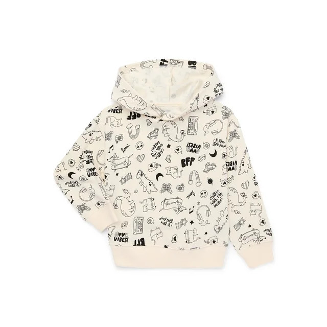 Wonder Nation Girls Fashion Fleece Hoodie, Sizes 4-18 & Plus | Walmart (US)